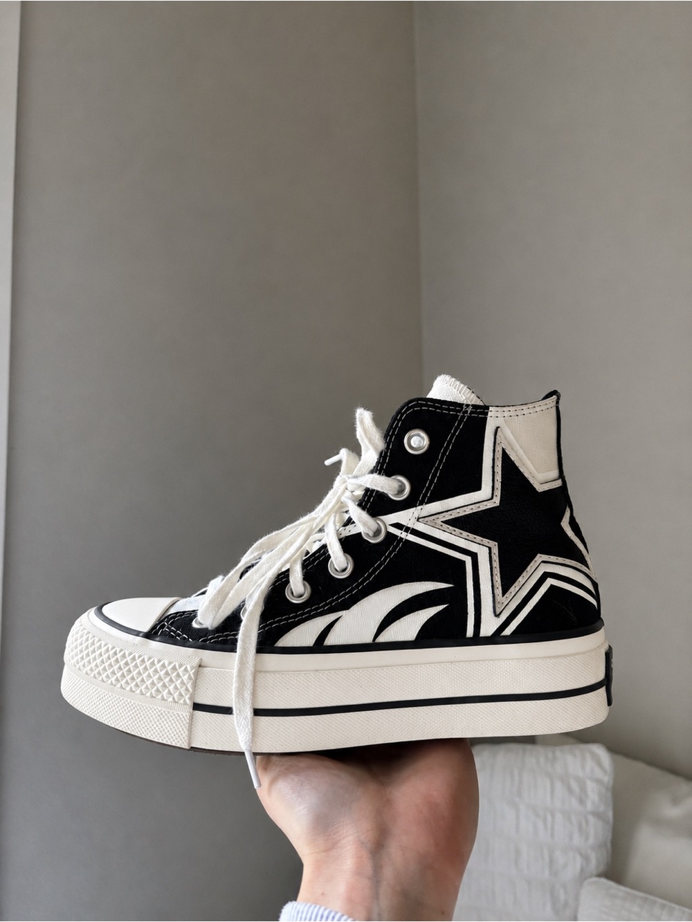 Converse Chuck Taylor All Star Lift Platform Moto “Pale Putty” Rare High Tops